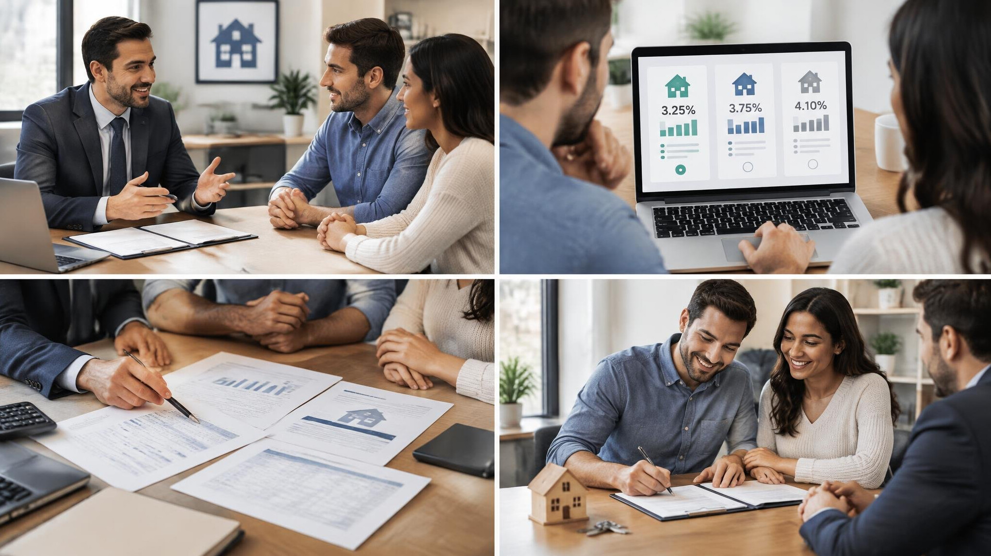 bank advisor talking to couple