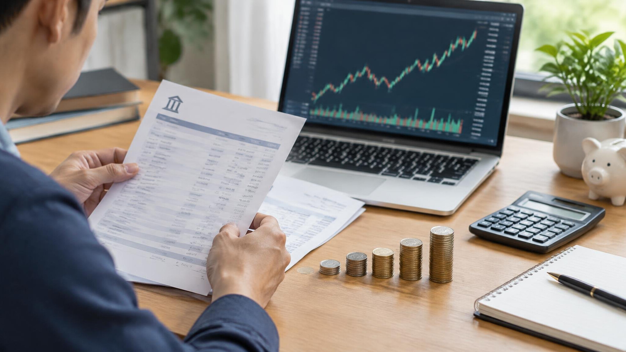 financial chart on screen