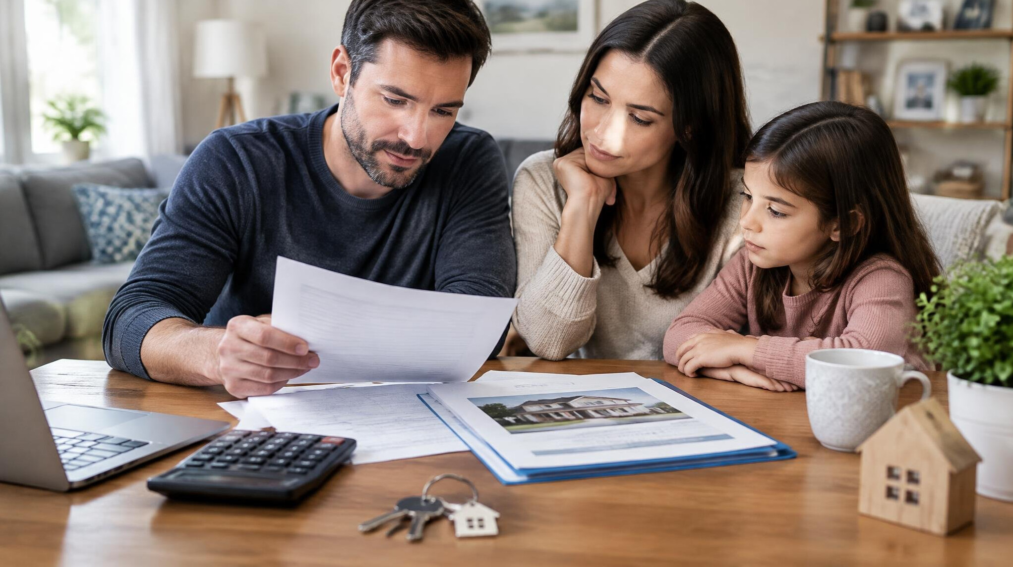 person reviewing mortgage papers at home